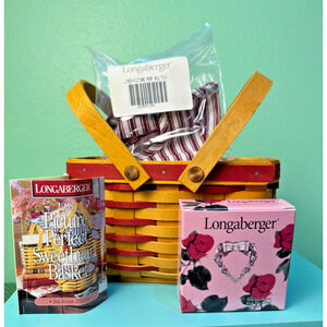 Longaberger 1998 Perfect Sweetheart Basket Liner 2 Handle Tie-on Protector